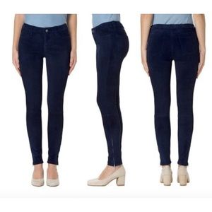 J Brand Blue Nubuck Suede Lamb Leather Skinny Pants Size 26